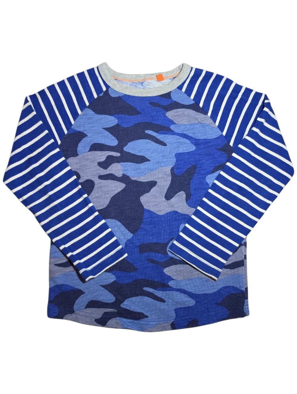 Boden Blue Camo Raglan Long Sleeve Tee 7/8